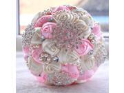 Wedding Holding Pearl Diamond Flowers Bridal Bouquet Accessories Bridesmaid Rhinestone Party Wedding Decoration Supplies, Diameter: 20cm(Pink) Wedding Holding Pearl Diamond Flowers Bridal Bouquet Accessories Bridesmaid Rhinestone Party Wedding Decoration Supplies, Diameter: 20cm(Pink)