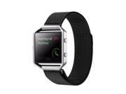For Fitbit Blaze Bands with Frame, Milanese Mesh Loop Stainless Steel Magnetic Replacement Band with Metal Housing for Fitbit Blaze Watch Women and Men, Large,