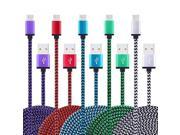 Micro USB Cable,5Pack 6FT/2M Ailkin Quick Charge Cable Braided Micro USB 2.0 A Male to Micro B USB Charger Cord for Samsung Galaxy S6 S7 Edge Plus, LG,Moto X, H