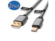 Galaxy S7/ S6 Edge Charger, X-EDITION Micro USB Cable 2 Pack 10Ft Braided Long Cord Fast Charging Cable for Samsung Galaxy S6 Edge S4, Note 5, Moto G5 Plus, LG