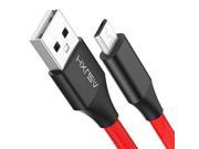 [2-Pack] ASJXH Micro USB Cable 6ft, Nylon Braided Tangle–Free, Fast Charging & Sync Cord for Android, Samsung, Kindle, Galaxy S7 Edge, XBOX, PS4 and More (Red)