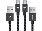 RAMPOW Braided Micro-USB Cable Android Charger Cable / Samsung Fast Charging cable for Galaxy S7/S6/, Sony, Motorola and more - Space Gray