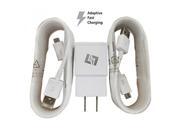 New FAST Adaptive Rapid Wall Charger Adapter+Two (2) 5 Foot Micro USB Cables for Samsung Galaxy S7 S6 S4 Note 5 4 - Durable Dependable Strong - Universal