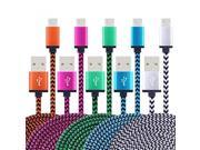 Android USB Cable, MaxMall Premium 5-Pack Extra Long 6FT/2M Nylon Braided Hi-Speed USB 2.0 A Male to Micro B Data Charger Cable for Samsung Galaxy S7 Edge, S6 E
