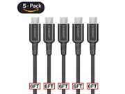 Micro USB Cable - Android,ICESMART 5 Pack 6FT Nylon Braided Charger Cord and Data Transfer Sync for Samsung Galaxy S7 Edge/S7/S6/S4/S3,Note 5/4/MP3/HTC/Camera a