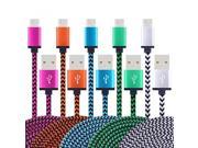 Micro USB Cable, Sicodo High Speed [5-Pack] 6FT Premium Nylon Braided USB 2.0 A Male to Micro B Data Sync and Charger Cables for Samsung Galaxy S7, Note 5, HTC,