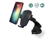 Wireless Car Charger for iPhone X/ 8 / 8 Plus, and Other Qi-Enabled Devices , Car Mount Phone Holder Provides Fast-Charging for Samsung Galaxy Note 8 /S8/ S8+/