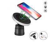 Magnetic QI Wireless Car Charger Mount , 2-in-1 Wireless Charging and Magnetic Car Mount , QI Charging for iphoneX /8/8PLUS, Samsung Galaxy S8 /S7/S7edge,S6 edg