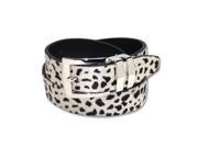 CHEETAH Skin Design Leather Belt Silver-Tone Buckle CHEETAH Skin Design Leather Belt Silver-Tone Buckle