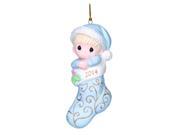 UPC 875555003932 product image for Precious Moments Baby's First Christmas 2014 Boy Ornament | upcitemdb.com