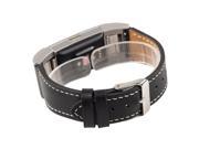 Fashion Sports Luxury Leather Bracelet Classic Strap Band For Fitbit Charge 2 BK