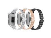 YINY-For Fitbit Ionic Bands, Luxury Alloy Rhinestone bangle leather belt for Fitbit Ionic Watch