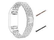 YINY-Stainless Steel Replacement Smart Watch Band Beads Style for Fitbit Charge 2