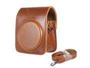 Classic Vintage Compact PU Leather Case Bag for Fujifilm Instax Mini 70 with Shoulder Strap