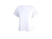 UPC 190466625821 product image for Calvin Klein Women's Plus Size Stripe Knit Tee (1X, White) | upcitemdb.com