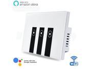 WiFi US Plug Smart Light Switch- 3 Switches Touch In-Wall Wireless On/Off Wall Switch- Timing- Voice App Remote Control- Compatible with Amazon Alexa WiFi US Plug Smart Light Switch- 3 Switches Touch In-Wall Wireless On/Off Wall Switch- Timing- Voice App Remote Control- Compatible with Amazon Alexa