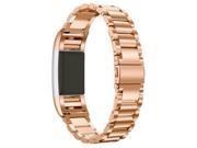 for Fitbit Charge 2 Bands Replacement leather belt , Loop Stainless Steel Wristband Band (Rose Golden )