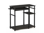 Furinno Abbott Computer Desk with Bookshelf, Espresso/Black, 17097EX/BK