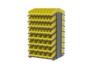 Akromils 18 Double Sided Pick Rack 16 Shelves with Bins Yellow