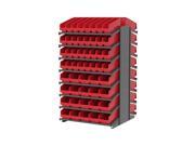 Akromils 18 Double Sided Pick Rack 16 Shelves with Bins Red