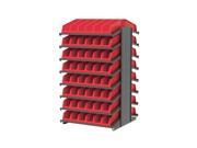 Akromils 18 Double Sided Pick Rack 16 Shelves with 30318 System Bins Red