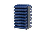 Akromils 18 Double Sided Pick Rack 16 Shelves with 31168 Akro Bins Blue