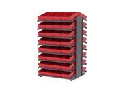 Akromils 18 Double Sided Pick Rack 16 Shelves with 31188 Akro Bins Red