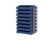 Akromils 18 Double Sided Pick Rack 16 Shelves with 31188 Akro Bins Blue