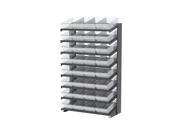 Akromils 18 Double Sided Pick Rack 16 Shelves with 31188 Akro Bins Crystal Clear