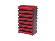 AkroDrawer 12 Double Sided Pick Rack Systems 16 Shelves with 31112 Red Storage Bins