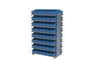 AkroDrawer 12 Double Sided Pick Rack Systems 16 Shelves with 31162 Blue Storage Bins