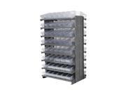 AkroDrawer 12 Double Sided Pick Rack Systems 16 Shelves with 31162 Crystal Clear Storage Bins