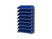 18 Single Sided Pick Rack 8 Shelves with 30138 Storage Shelf Bins Blue