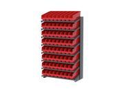 18 Single Sided Pick Rack 8 Shelves with 30048 ShelfMax Red Storage Bins
