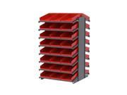 Akromils 18 Deep Pick Rack Double Sided 16 Shelves w 30178 Shelf Bins Red