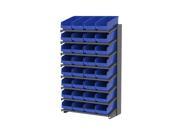 18 Single Sided Pick Rack 8 Shelves with 30088 ShelfMax Blue Storage Bins