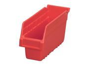 6 Shelfmax Plastic Storage Shelf Bin Box 16Pk 11.62X 4.12X 6 Deep Red
