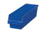 6 Shelfmax Plastic Storage Shelf Bin Box 10Pk 23.62X 6.62X 6 Deep Blue
