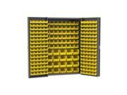 Akromils Heavy Duty Cabinet with Louvers Yellow AkroBins 48 W x 24 D x 72 H