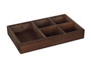 Wooden Home Decorative Organizer Straight Sides 5 Slots Brown