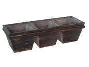 3 Compartment Home Decorative Wood Storage Tapered