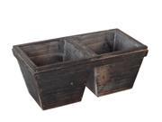 2 Compartment Home Decorative Wood Storage Tapered