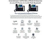 Grandstream GXP2160 2 PACK Enterprise 6 Line IP Phone 4.3 LCD PoE Bluetooth