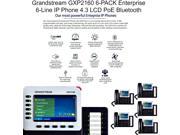 Grandstream GXP2160 6 PACK Enterprise 6 Line IP Phone 4.3 LCD PoE Bluetooth