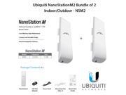 Ubiquiti NSM2 2 PACK NanoStationM2 2.4GHz Indoor Outdoor airMAX CPE 150 Mbps 13 km