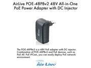AirLive POE 48PBv2 48V All in One PoE Power Adapter with DC Injector
