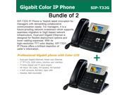 Yealink SIP T32G Bundle of 2 Gigabit Color LCD IP Phone 3 lines PoE XML Browser