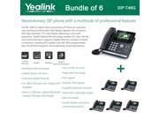 Yealink SIP T46G Bundle of 6 IP phone Dual Gigabit 16 Line PoE 4.3 Color LCD USB