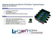 L Com AL CAT5HPW 4 Weatherproof Hi Power Multi Port Lightning Protector