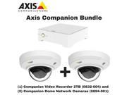 Axis Companion Bundle 0832 004 Video Recorder 2TB 2 0894 001 Dome Cameras